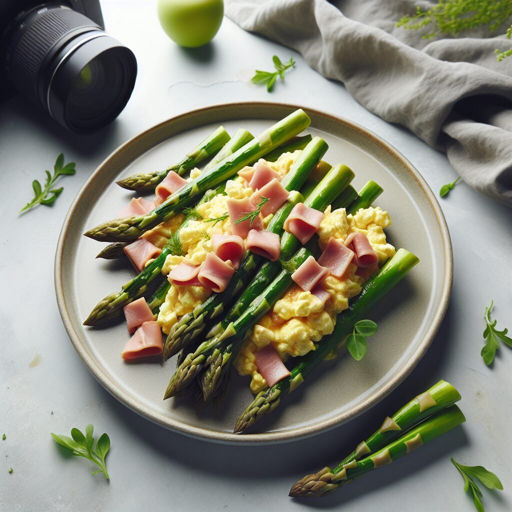 Revuelto de espárragos con jamón Revuelto de espárragos con jamón - Imagen 1